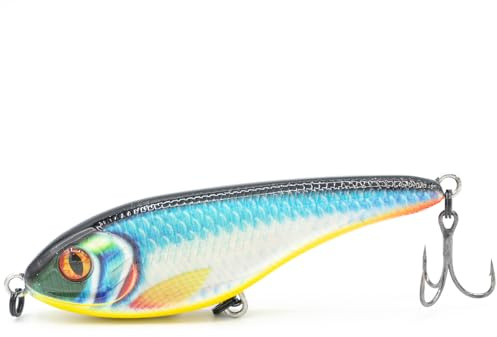 Mister Tackle Tuvanus 9 cm Angelköder Wobbler Jerkbait Slider für Hechtangeln Hechtköder 1 Stück