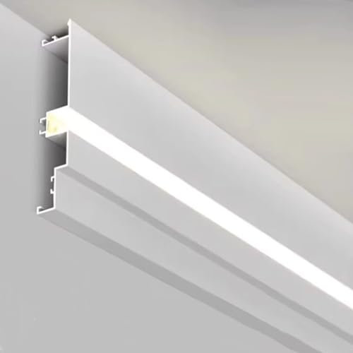 Generico Battiscopa a Corona LED con Canale in Alluminio - 5 m/16,4 Piedi Diffusore LED da soffitto per Illuminazione da Superficie per teatro