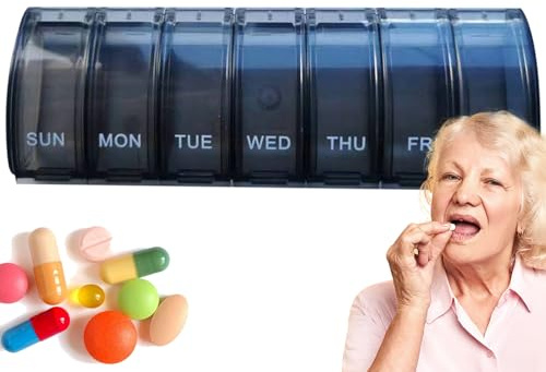 Portapillole 7 Giorni Con Serratura – Organizer Settimanale Per Pillole | Con Timer, Contenitore Antipolvere Da Viaggio, Rettangolare E Portatile | Pill Minder Medicine Planner Con Scomparti Separati