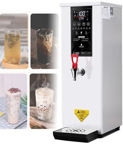 Erogatore di acqua calda, scaldabagno elettrico commerciale, macchina per acqua calda in acciaio inossidabile, 60 l/ora, riscaldamento a gradini, controllo della temperatura 104-212 °F,White