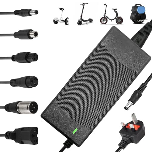 KUWUNG Electric Scooter Charger, 42V 2A Hoverboard Charger, Li-ion Battery Charge with 6 Connections, for Electric Scooter, Hoverboard, Bicycle Scooter, Mini Electric Bike, M365