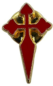 Patch Nation Anstecknadel Kreuz des Heiligen Jakobus Kreuzritter Kruzifix Metall Anstecker Brosche, 15mm x 25mm, Aluminium
