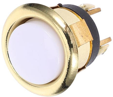 Operitacx Pulsante in Robusta Pulsante Rotondo Placcatura Oro Per Porta Facile Da Installare Luce Led Calda