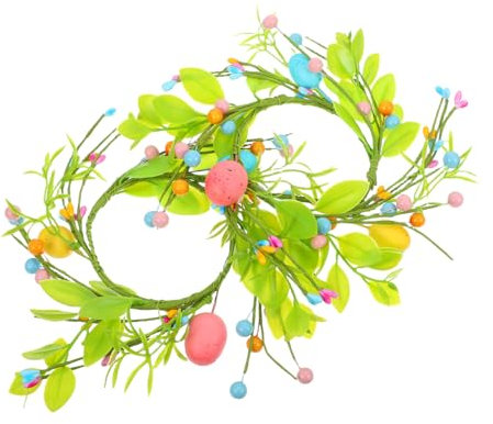 iplusmile 2pezzi Ghirlanda Di Candele Pasquali Anello Di Ghirlanda Di Uova Di Pasqua Artificiale Decorazione Primaverile Per Centrotavola Festa Casa Scrivania Oggetto Di Scena Arredamento