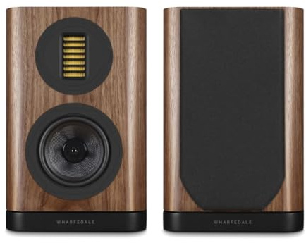 Wharfedale EVO 5.1 Bookshelf Speakers (Pair) – 5″ Woven Kevlar Woofer, 35 × 70 mm AMT Tweeter, Bass‑Reflex, Walnut (Walnut)