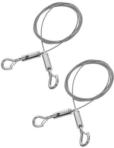 JIPUKE 2 Pcs Adjustable Picture Hanging Kit with Hooks, Hanging Wire 2m x1.5mm, Adjustable Stainless Steel Picture Chain for Hanging Mirrors Picture Light Lamp Billboard Hold Up to 30 KG