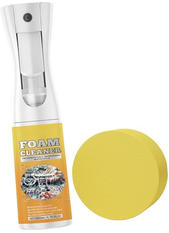 Limpiador de espuma multifunción para automóviles con esponja, juego completo de espuma de lavado para no enjuagar fácilmente, mantenimiento interior, limpieza de tapicería