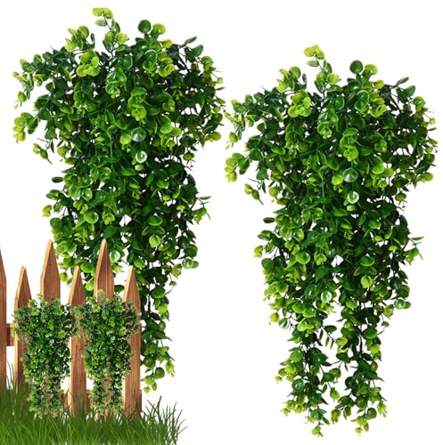 Artificielle à Suspendre – artificielles rampantes | 2 pièces de 80 cm de Verdure Artificielle | Faux Lierre décoratif pour Mur, Maison, Chambre, décoration intérieure et extérieure