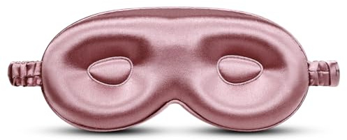 Desmend silke sovmask för sömn 3D anti-rynkor hudvänlig svart ut dammig ros