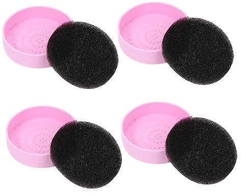 Gatuida 4 Unidades Caja de Limpieza de Maquillaje Esponja para Brochas de Maquillaje, Esponja Limpiadora Reutilizable y Lavable, Adecuado para Uso en Casa y Viaje