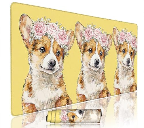 Tapis de Souris Animal sous Main Bureau Tapis de Souris Gaming XXL 1000x500x3mm Mouse Pad Caoutchouc Chien Grand sous Main Gamer Accessoires PC Imperméable, pour Clavier Ordinateur Portable w-6586