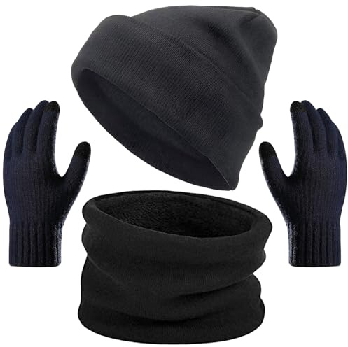 YRPACFB Kids Hat Scarf Gloves Set, Winter Beanie Scarf Gloves Set, Winter Knitted Warm Beanie with Ear Protection