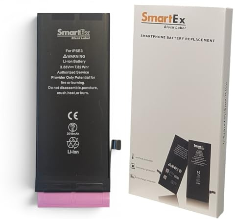 Smartex® Black Label Batterie Compatible avec iPhone SE 3 génération (2022) capacité 2018 mAh