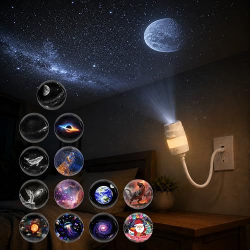 2-in-1 Galaxy Projector Night Light mit 13 Schiebbare, 360° Verstellbarer