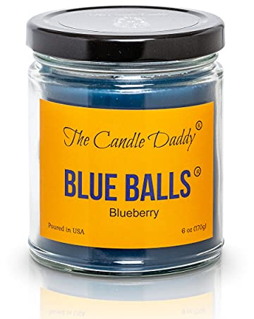 Blue Balls - Blueberry Scented Candle - Funny- 6 Ounce Jar Candle