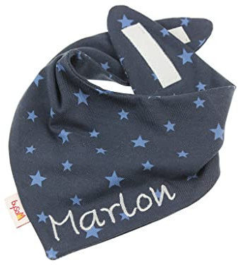 Jersey - Halstuch mit Namen personalisiert * Sterne marine - blau * Sabbertuch