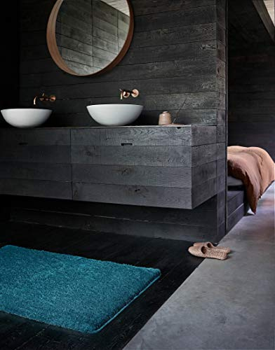 Wecon Home Joris getufteter Badteppich, 60 x 100 cm, türkis | Badematte, kuscheliger flauschiger weicher Flor, rutschfest und waschbar