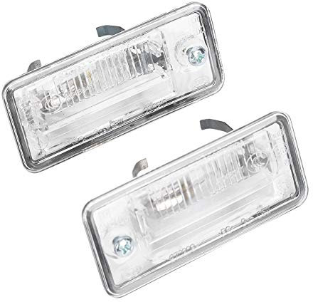 Qiilu Car License Plate Lights, 8E0807430A 8E0807430B 1 Pair of Number License Plate Lamp Lamps Bulb Light Lights Fit for A4 A5 A6 C6 D3 Q7 RS4