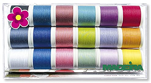Madeira Aerofil Summer Collection 18 x 400 m Sewing Thread for All Fabrics and Seams Pack of 18