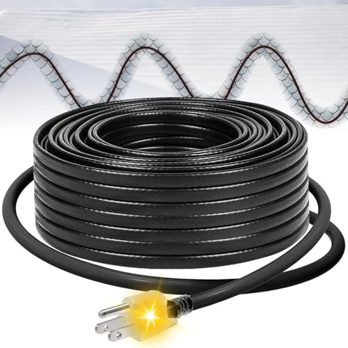 MAXKOSKO Gutter Heater for Roof Snow Melting, Self Regulating Heating Cable with Lighted Plug, 120 V 8 W/ft, 6 ft Heating Cable