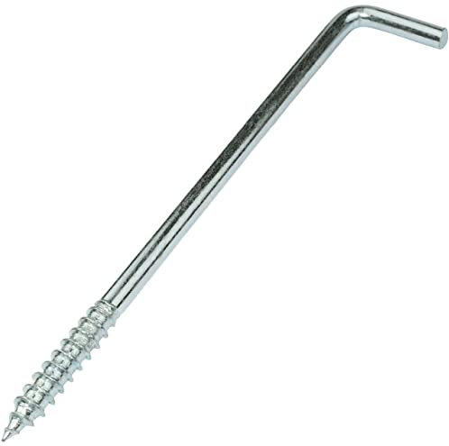 Aerzetix - C58014 - Set di 25 ganci per avvitare a forma di L Ø4x81mm - gancio con vite autofilettante - in acciaio zincato - colore argento