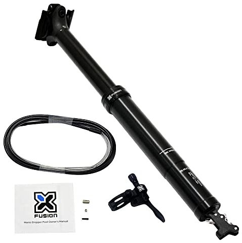 X-Fusion Manic Integra Remote Dropper Sattelstütze, 30,9 mm x 375,5 mm, 125 mm Reise, schwarz, Mountainbike-Sattelstütze