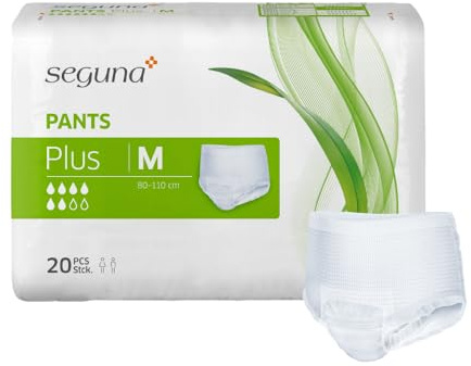 SEGUNA Pants Plus, Inkontinenz Pants, Windelhosen für Erwachsene, Frauen, Männer, Inkontinenzhosen bei Blasenschwäche (M (Beutel 20 Stück))