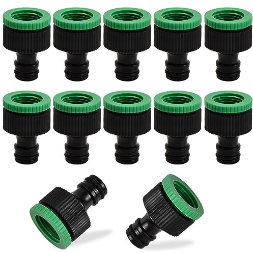 Pinsheng 10 Pezzi Connettore per Rubinetto da Giardino Raccordi per Tubo da Giardino in Plastica da 1/2’’ e 3/4’’ Tubo Flessibile Raccordi Rapidi per Irrigazione e Giardino