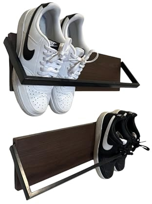 TopTierGoods Wand-Schuhregal – Set mit 2 platzsparenden Organizern für kleine Räume – langlebiger montierter Regalhalter