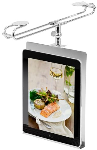 Avilia Tablet-Ständer aus Edelstahl – Kochbuch – elegantes und stabiles Design – 24 x 2 x 18,5 cm