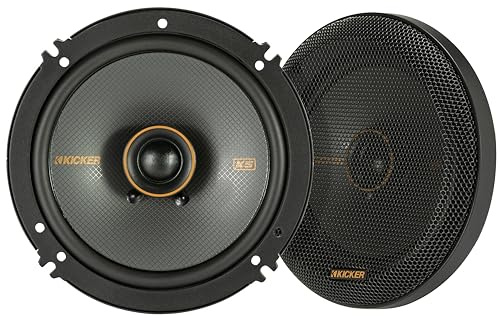 KICKER 51KSC6504 KS-Series 6.5 Coaxial Speakers with .75 tweeters, 4-Ohm, Pair