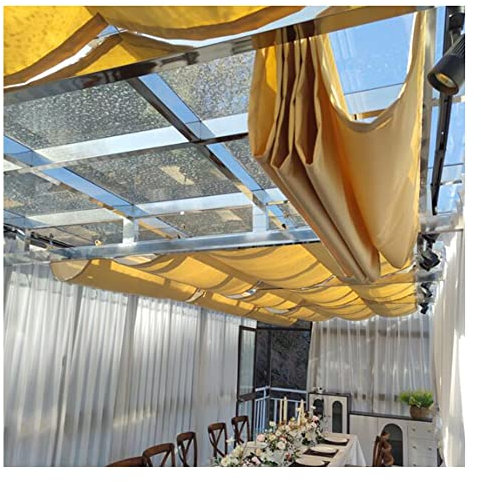 Tenda da Sole Avvolgibile Vela ombreggiante Retrattile a forma di U Onda Copertura ombreggiante Isolamento termico Raffreddamento Tessuto traspirante Incluso Cavo metallico Hardware per terrazze da g