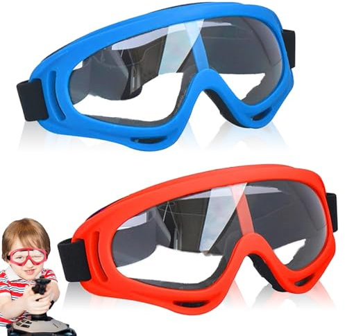 ElevaPulse 2 Stück Schutzbrille für Kinder - Leicht und Robust, Perfekt Kompatibel mit Nerf Blastern, Rundumschutz, Antibeschlag - Ideal für Outdoor-Aktivitäten