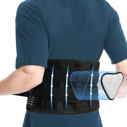 SUPRBIRD Fascia Lombare Supporto Schiena,Fascia Schiena Traspirante con Cuscinetto e Stecche,Fascia Lombare Posturale,Cintura di Fascia Lombare ortopedica Regolabile per Ernia Del Disco, Sciatica