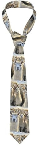 Oudrspo Niedliche Herrenkrawatte mit „Lama2-Mikrofon und Musiknoten-Aufdruck. Tolle Hochzeiten, für den Bräutigam, Trauzeugen, Missionen, Tänze, Geschenke.
