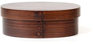 BBTISG Boîte à Bento en Bois de Style Japonais Traditionnel en Bois Naturel 3 Compartiments pour Enfants et Adultes (marron, ronde)