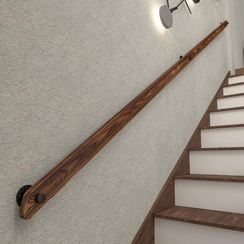 Handlauf Holz Geländer Handläufe für Treppen Treppengeländer Innen Treppenhandlauf Rutschfestes Massivholz-Treppengeländer Wandhandlauf Treppe für Loft (160cm)