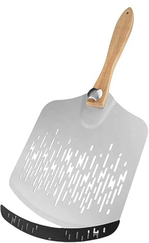 Pala per forno per pizza, pala per spatola per pizza,Pala per pizza per pizza - Utensili da forno antiaderenti, strumento scorrevole per pizza perforato, pala per pizza, pala da forno per pizza per gi