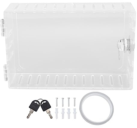 MUNEFE Plastic Thermostat Cover, Home Thermostat Guard, Clear Thermostat Lock Box with Key for Restaurants, Offices, Schools