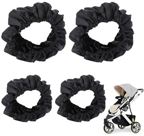 DWFEYOI Copriruota per Passeggino,Coperture di Protezione Ruote Antipolvere,Passeggino Coprigambe Antipolvere,4PC Copriruote per Sedie a Rotelle Accessori per Passeggino,copri ruote passeggino