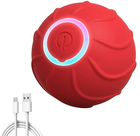 AOUZOVLI Magic Ball Hund, Interaktiver Spielball für Hunde, Magic Ball für Hunde, Smart Hundeball Elektrisch, 2 Interaktiven Modi, Wiederaufladbar Über USB, für Welpen, Klein und Mittel (Rot)