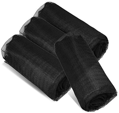 SOIMISS 4 Pack 80cm Black Mesh Cover for Rain Barrels and Water Buckets Outdoor Rainwater Harvesting Net Protector Filter Guard