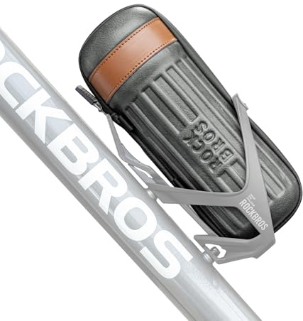 ROCKBROS Fahrrad Werkzeugtasche 0,73L, EVA Hartschalen-Aufbewahrungstasche für Reparaturset & Zubehör, Passt in Flaschenhalter oder mit Riemen am Rahmen/Lenker Montierbar, Schwarz-Orange