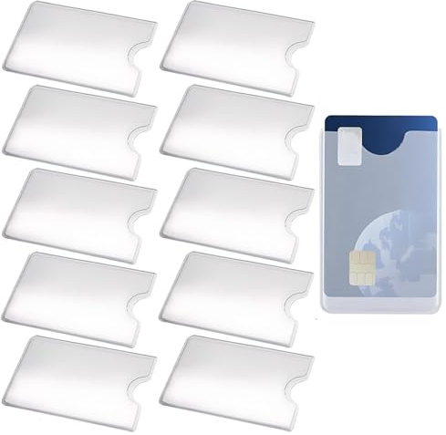 Porta tessere plastica trasparente, 10 x custodia protettiva da portarecarta d'identità e auto, carta di assicurazione