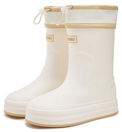 Générique Bottes de Pluie Femme Extérieur Jardinage Travail Bottine Antidérapant Caoutchouc Confortable Chaussures Pluie Randonnées Impermeable Bottes