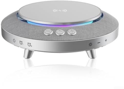 Springwillfly Altavoz portátil con luz nocturna, sistema de sonido inalámbrico de 15 W, cargador de teléfono móvil, dispositivo de audio compacto para uso en interiores y exteriores
