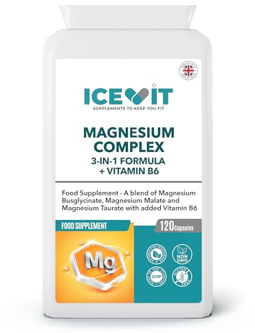 ICEVIT Magnesium Complex 375mg, 3 Forms + B6, 120 Vegan Capsules