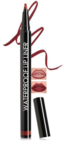 Matte Lipliner Wasserfest Burgundy, Langanhaltender Wischfest Lip Stain Pen | Hochpigmentierter Flüssiger Lippenstift Mark, Smooth Moisturizing Lippenkonturenstifte Lipgloss, Natürlicher Tattoo-Effekt