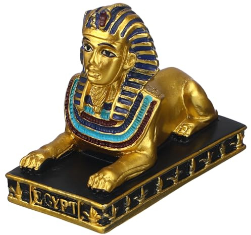 DECORNIJIA Kleine als Figur in Schwarz Kunstharz Gold aus Sphinx und Kreative Tischdekoration und Fotorequisite für Nachttisch oder Kleiderschrank
