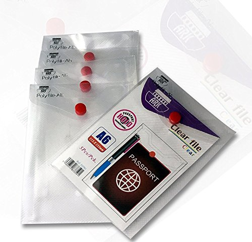 ARK 33591.1 Dokumentenmappe mit Druckknopf, A6, transparent, 5 Stück